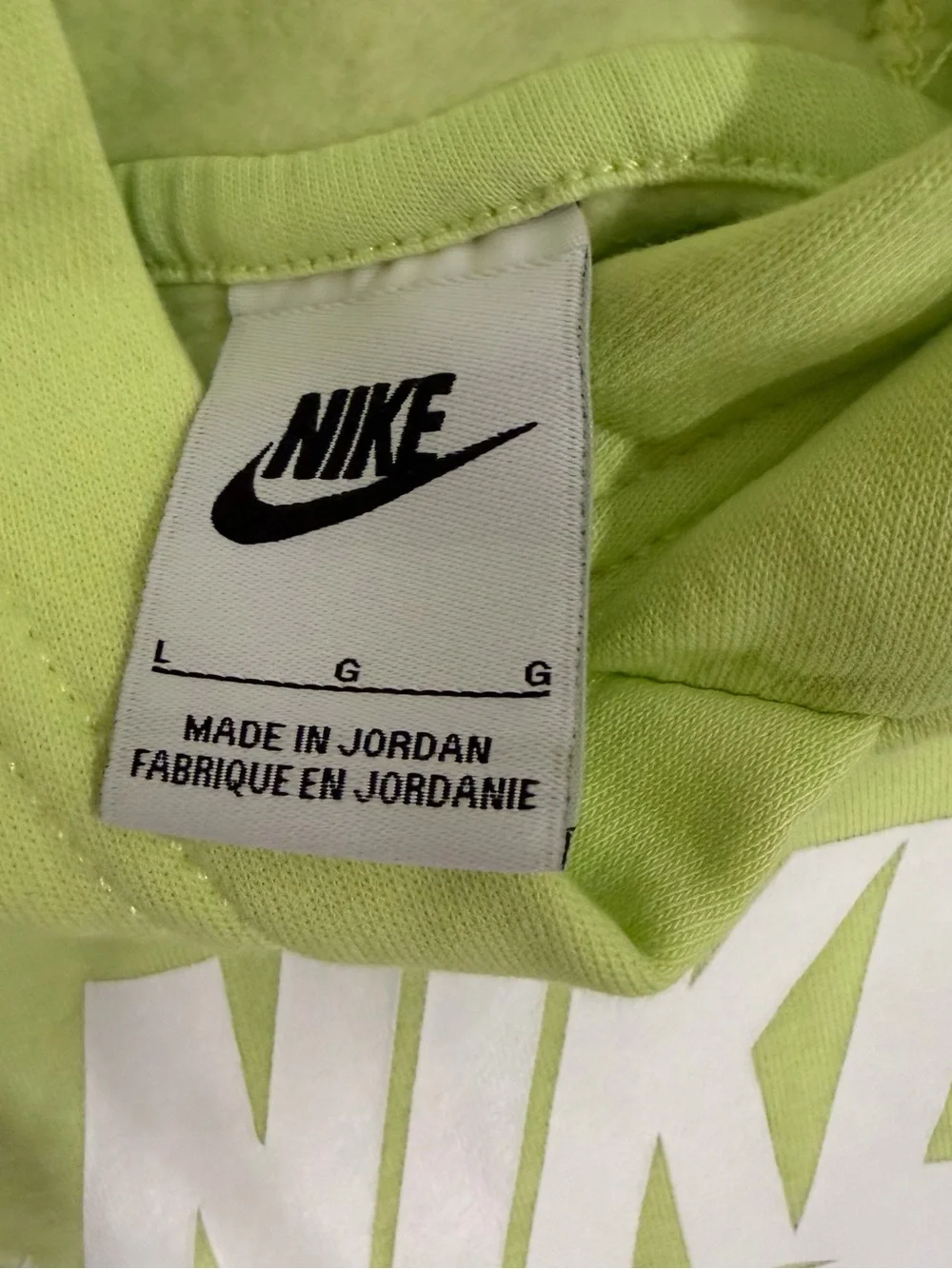 Nike Kids Neon Green Pullover Hoodie Logo Graphic Fleece Hooded Pockets Size L